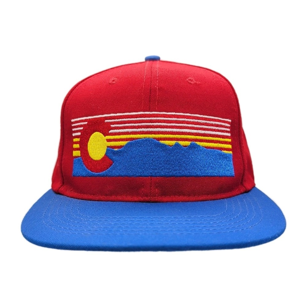 New Colorado Hat Snapback Mt. Evans CO Red/Blue - Concrete Coast Made in USA